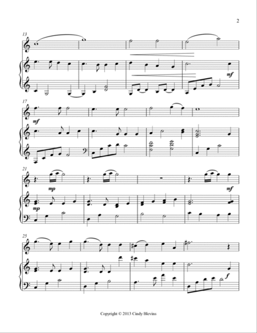 America, the Beautiful, for Harp and Native American Flute Flute scores gallery preview page 3