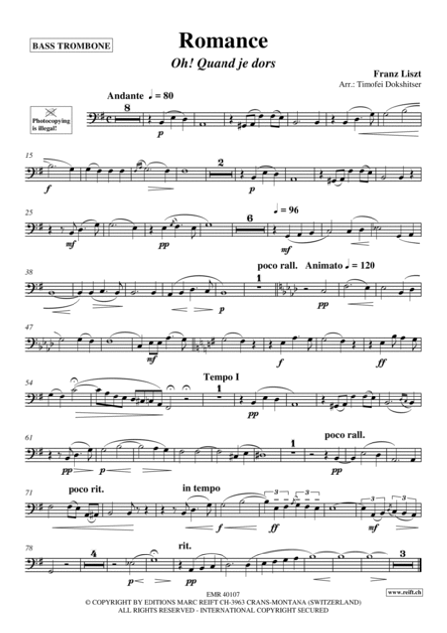 Romance Trombone scores gallery preview page 2