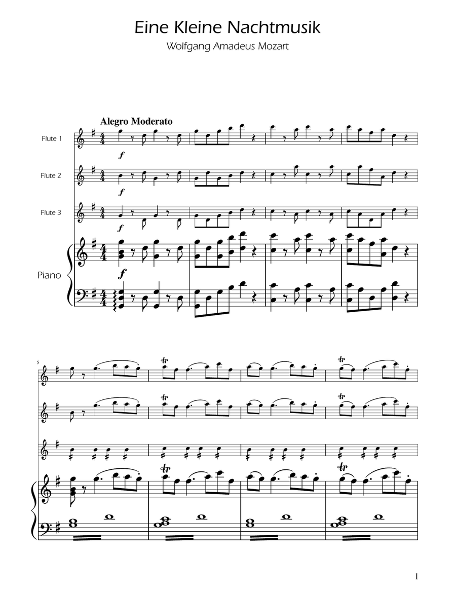 Mozart: Eine Kleine Nachtmusik (K.525) - Flute Trio