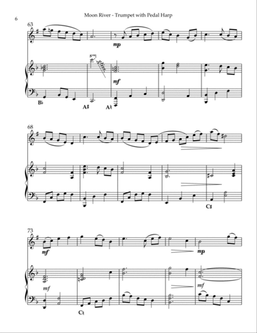 Moon River Trumpet Duet scores gallery preview page 6