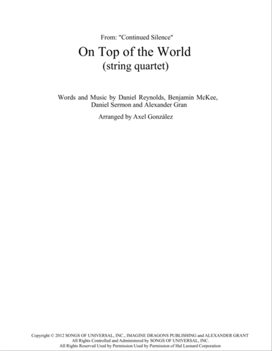 On Top Of The World Small Ensemble scores gallery preview page 1