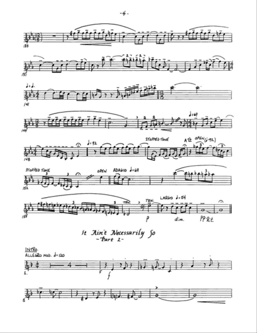 Porgy and Bess Suite - Horn in F Brass Ensemble scores gallery preview page 4