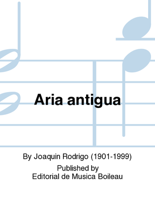 Book cover for Aria antigua