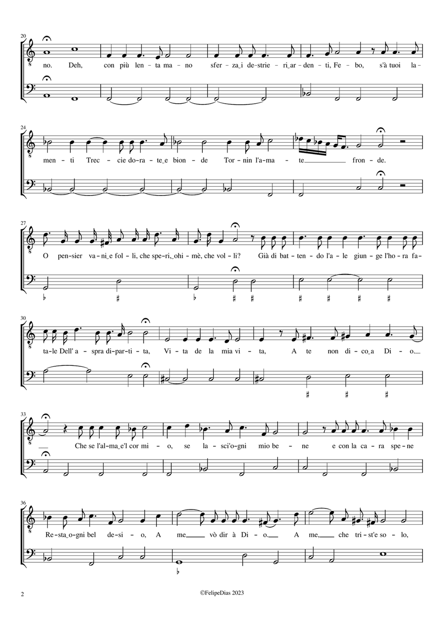 Se pur destina (Partenza Amorosa) High Voice scores gallery preview page 2