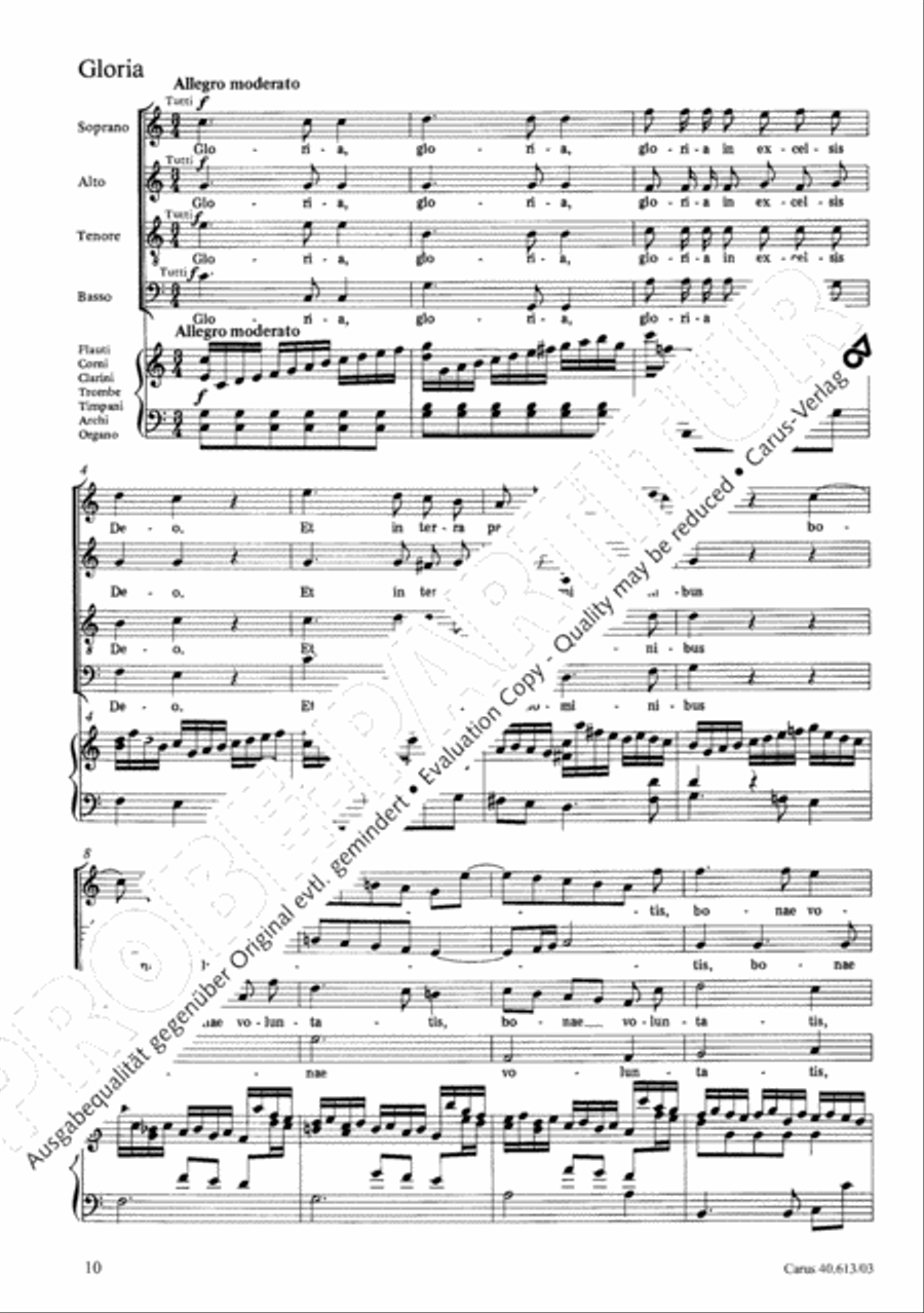 Mass in C (Missa in C) 4-Part scores gallery preview page 11