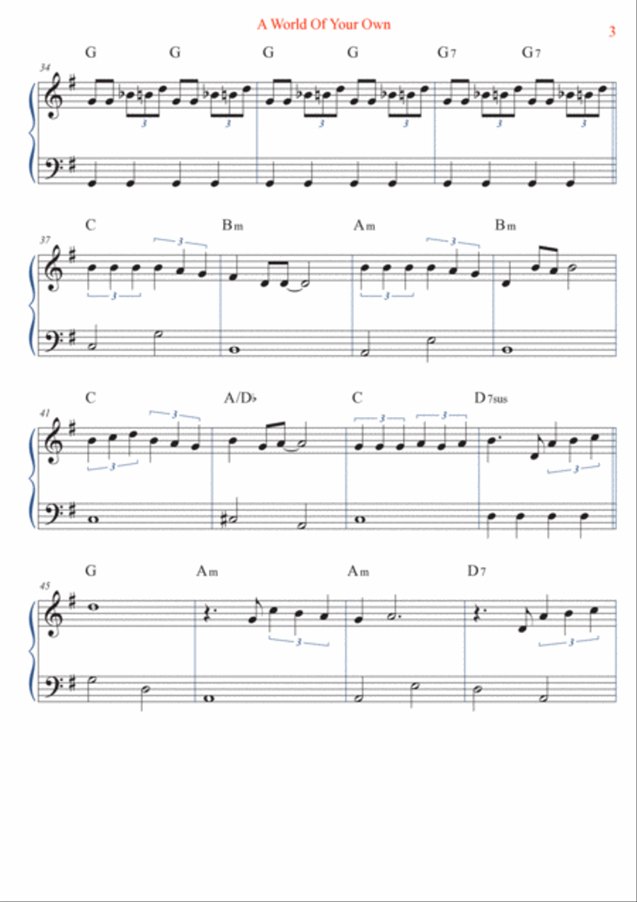A World Of Your Own A World Of Your Own Easy Piano scores gallery preview page 3