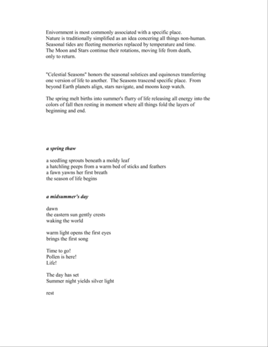 Celestial Seasons for solo cello Cello Solo scores gallery preview page 2
