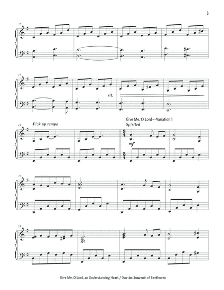 Give Me, O Lord, an Understanding Heart Piano Solo scores gallery preview page 4
