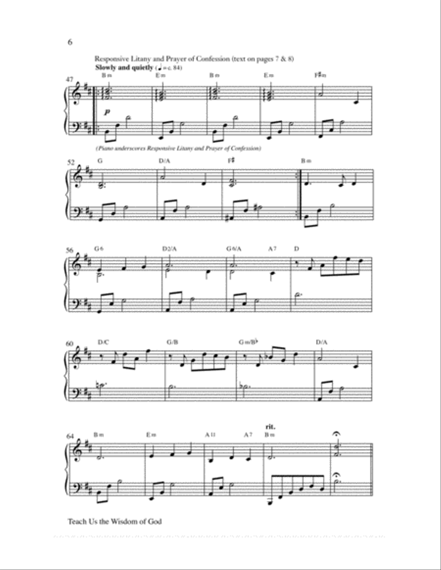Teach Us the Wisdom of God 4-Part scores gallery preview page 6