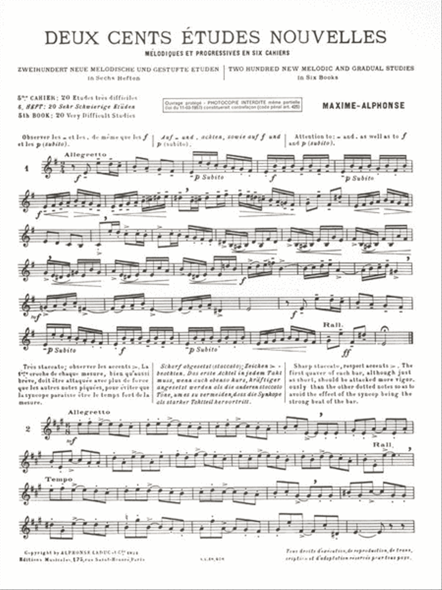 Deux cents Études Nouvelles Mélodiques et Progressives Pour Cor – Cahier 5: Vingt Etudes Tres Diffi Horn scores gallery preview page 2