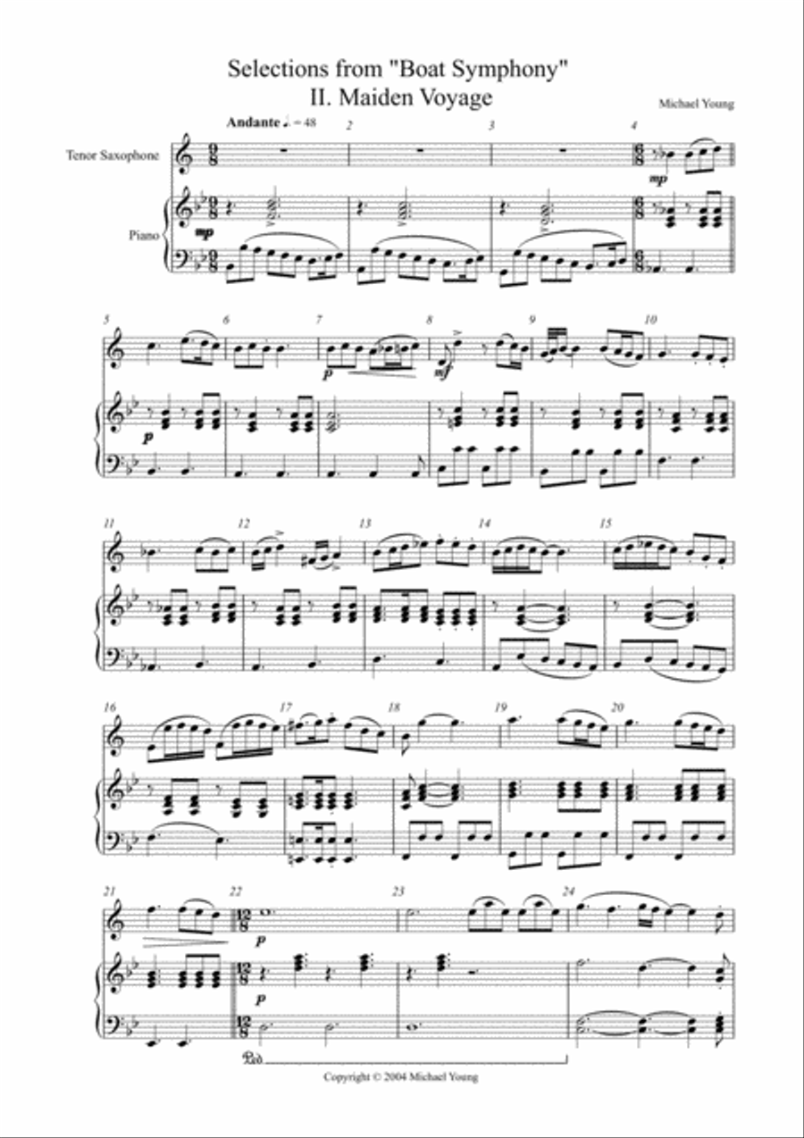 Selections from Boat Symphony (Solo for Tenor Saxophone) Tenor Saxophone scores gallery preview page 5