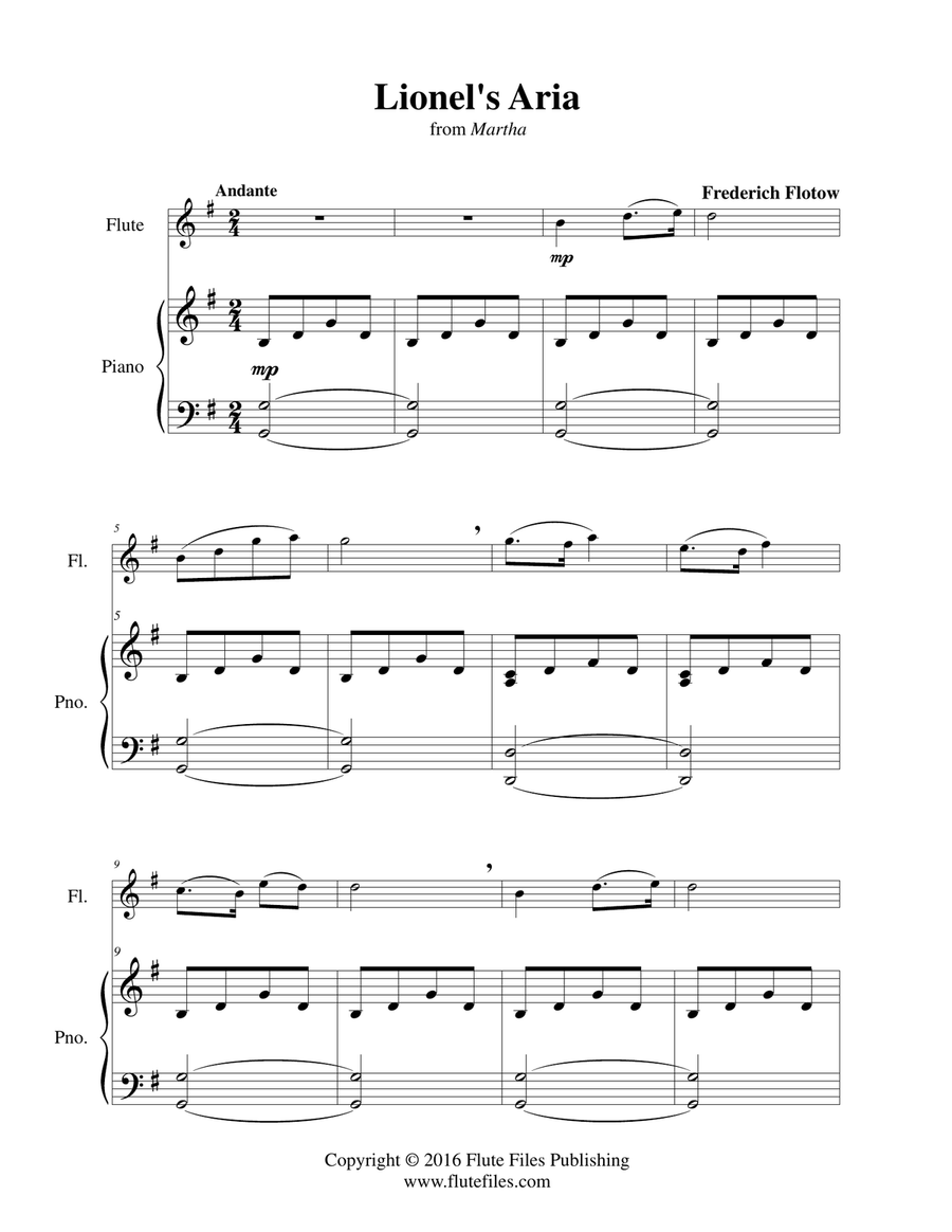 Lionel’s Aria - Flute Solo Flute Solo scores gallery preview page 3