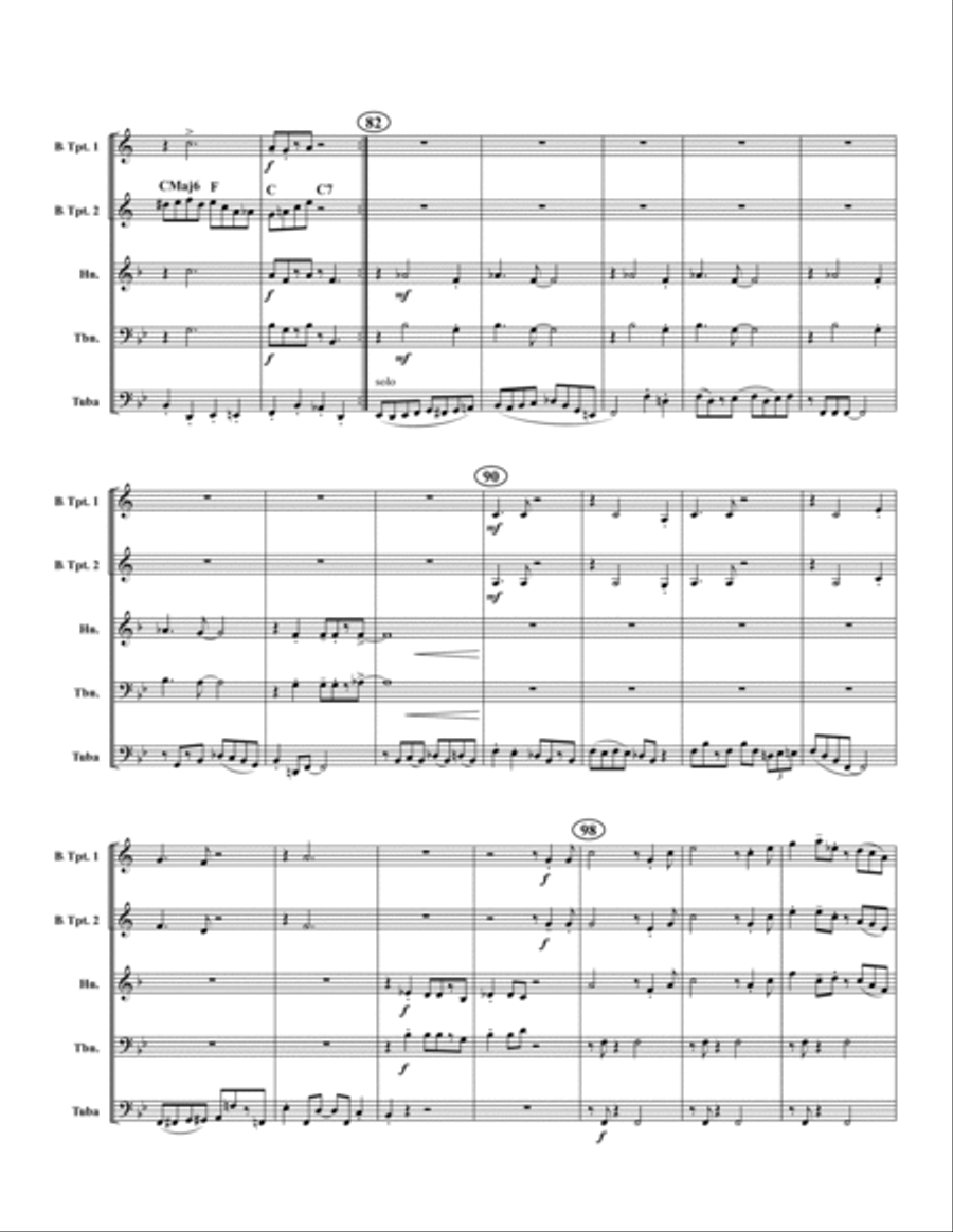 Bugle Call Rag Brass Quintet scores gallery preview page 5