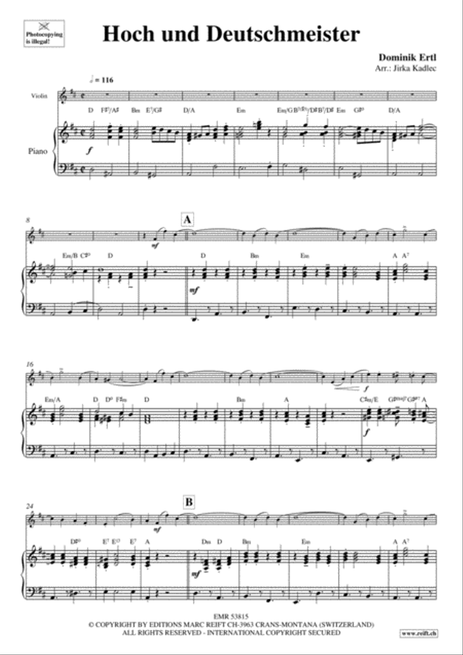 Hoch und Deutschmeister Violin Solo scores gallery preview page 4