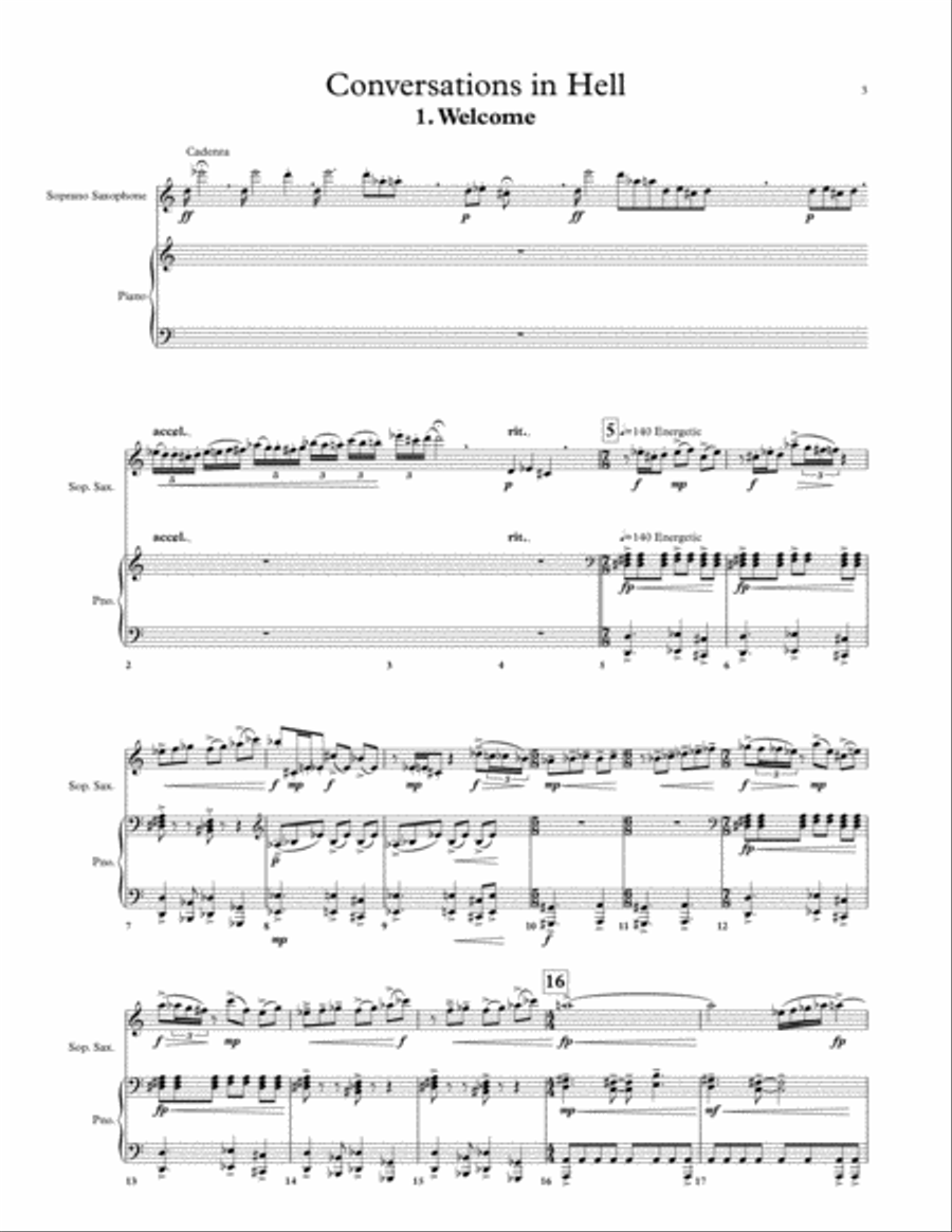 Conversations in Hell for Soprano Saxophone and Piano Soprano Saxophone scores gallery preview page 3