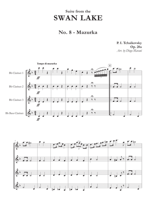 Book cover for "Mazurka" from Swan Lake Suite for Clarinet Quartet