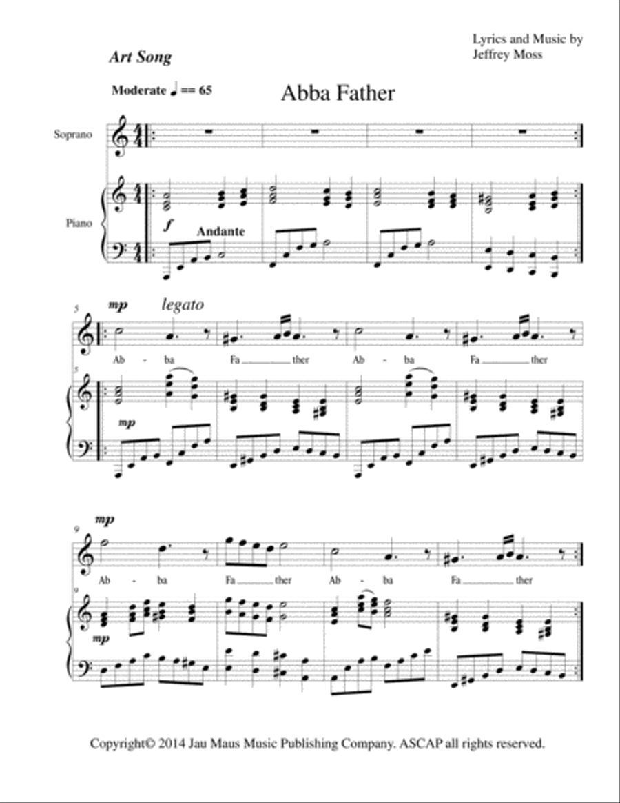 Abba Father Voice Solo scores gallery preview page 1