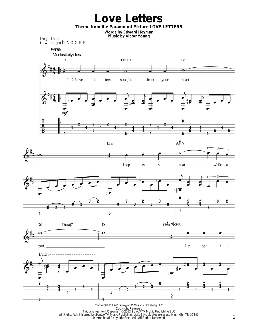 Love Letters Acoustic Guitar scores gallery preview page 1