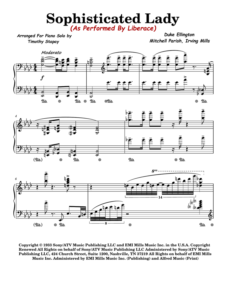 Sophisticated Lady Piano Solo scores gallery preview page 1