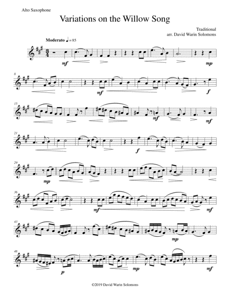 Variations on the Willow Song for alto saxophone and guitar image number null