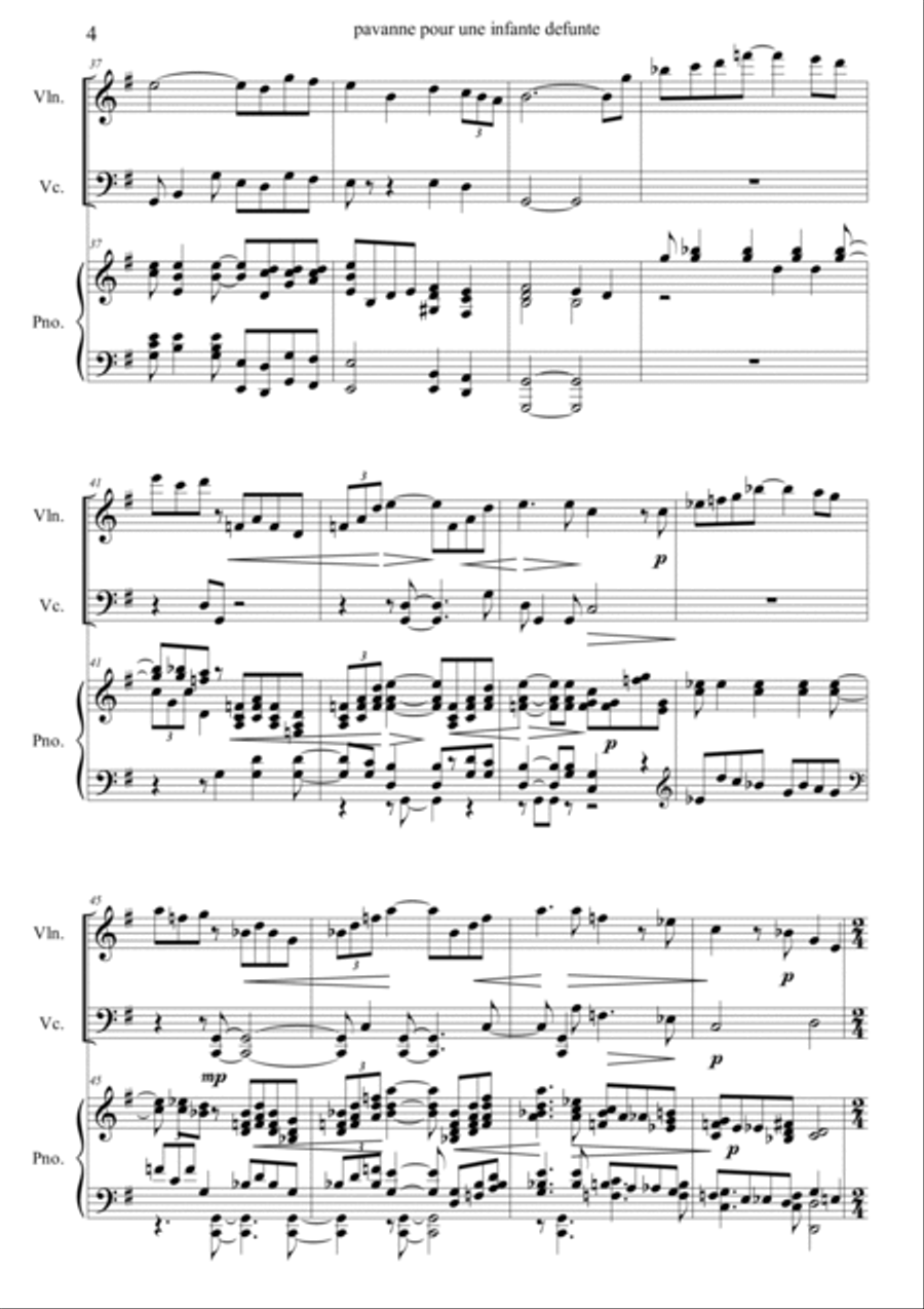 Pavanne Pour Une Infante Defunte Piano Trio scores gallery preview page 4