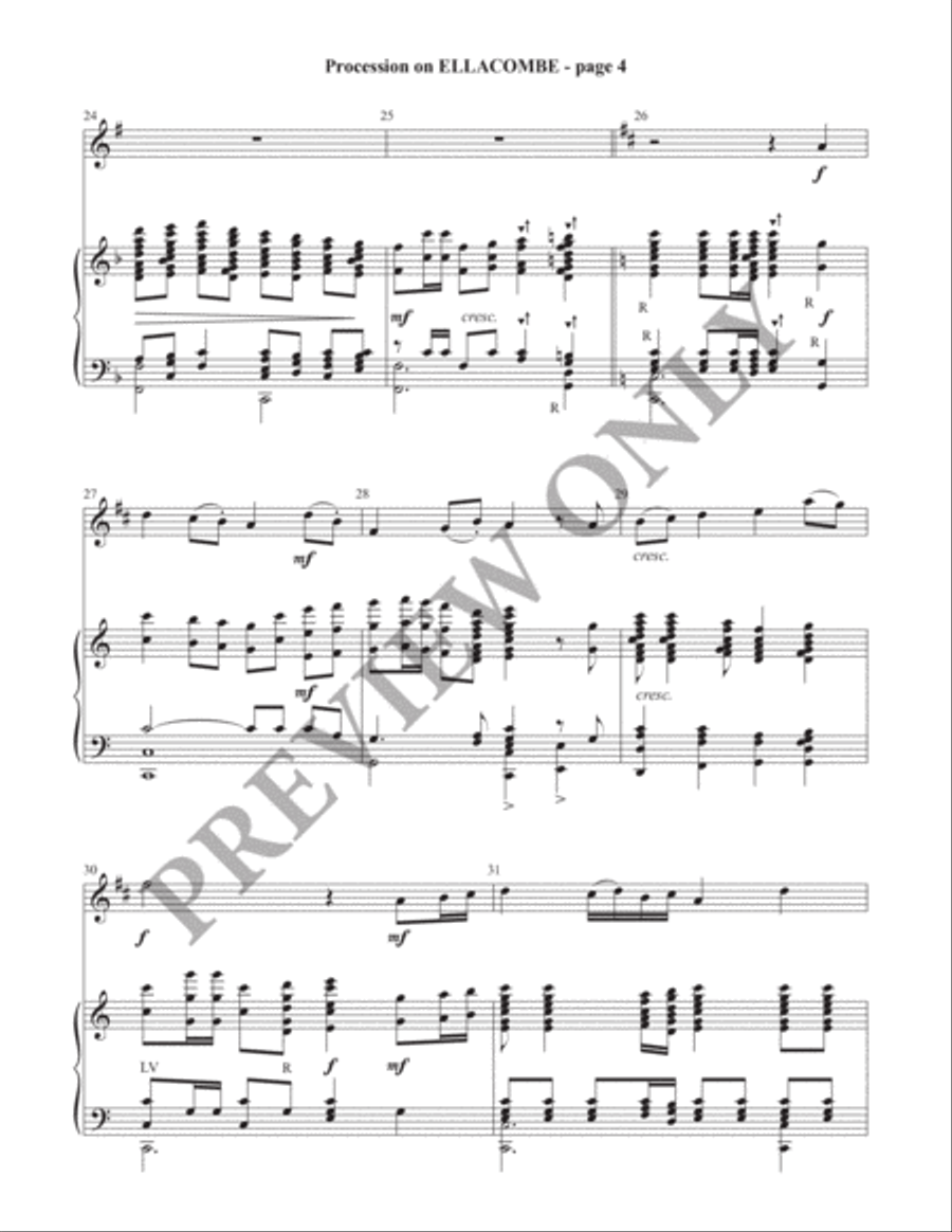 Procession on ELLACOMBE (Director's Score) Handbell Choir scores gallery preview page 5