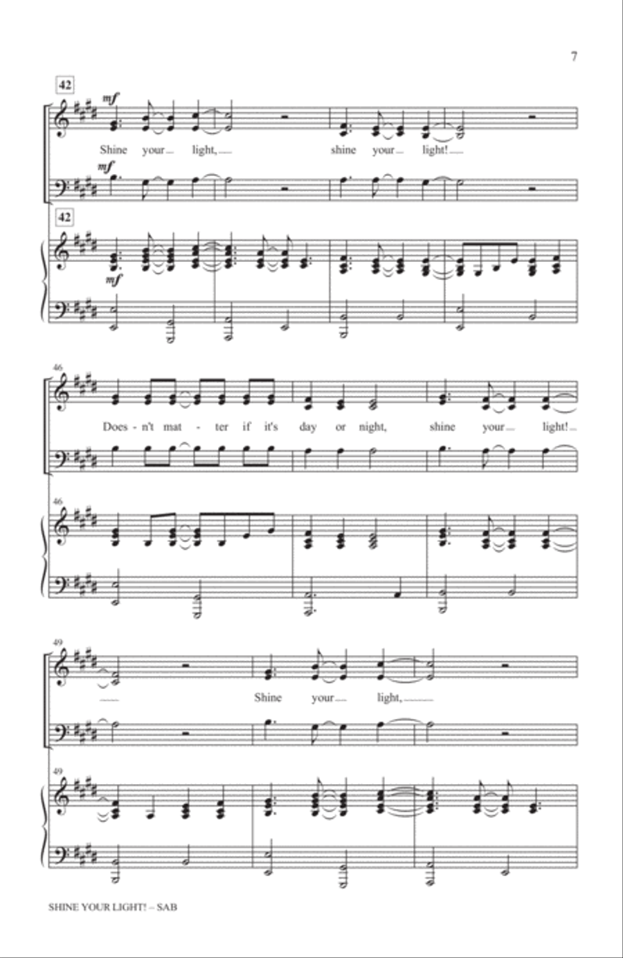 Shine Your Light! Shine Your Light! 3-Part scores gallery preview page 6