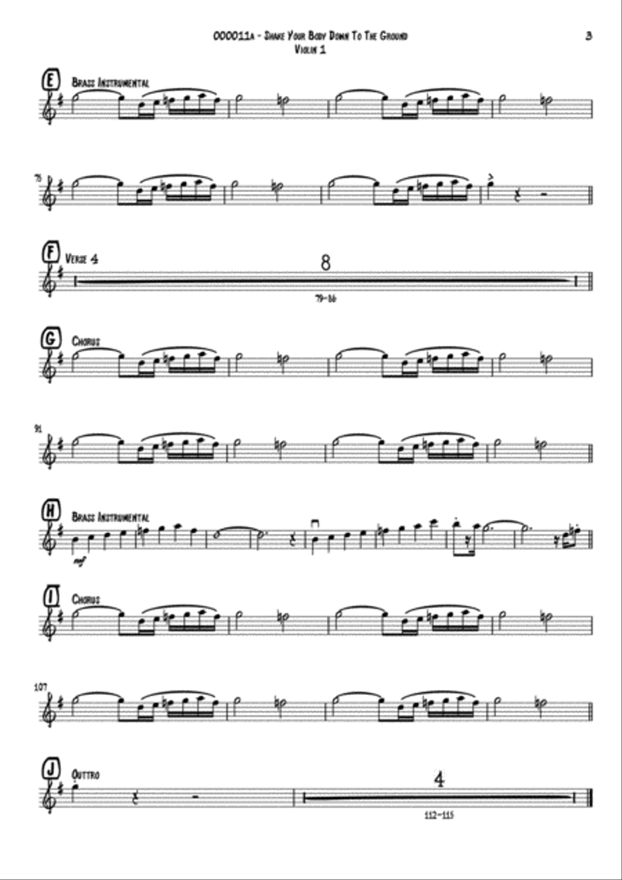 Shake Your Body Down To The Ground String Quartet scores gallery preview page 3