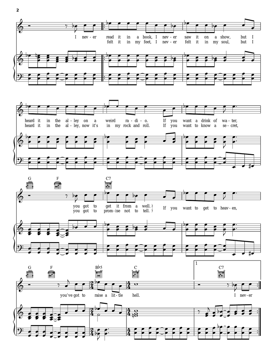 If You Wanna Get To Heaven Piano, Vocal, Guitar scores gallery preview page 2