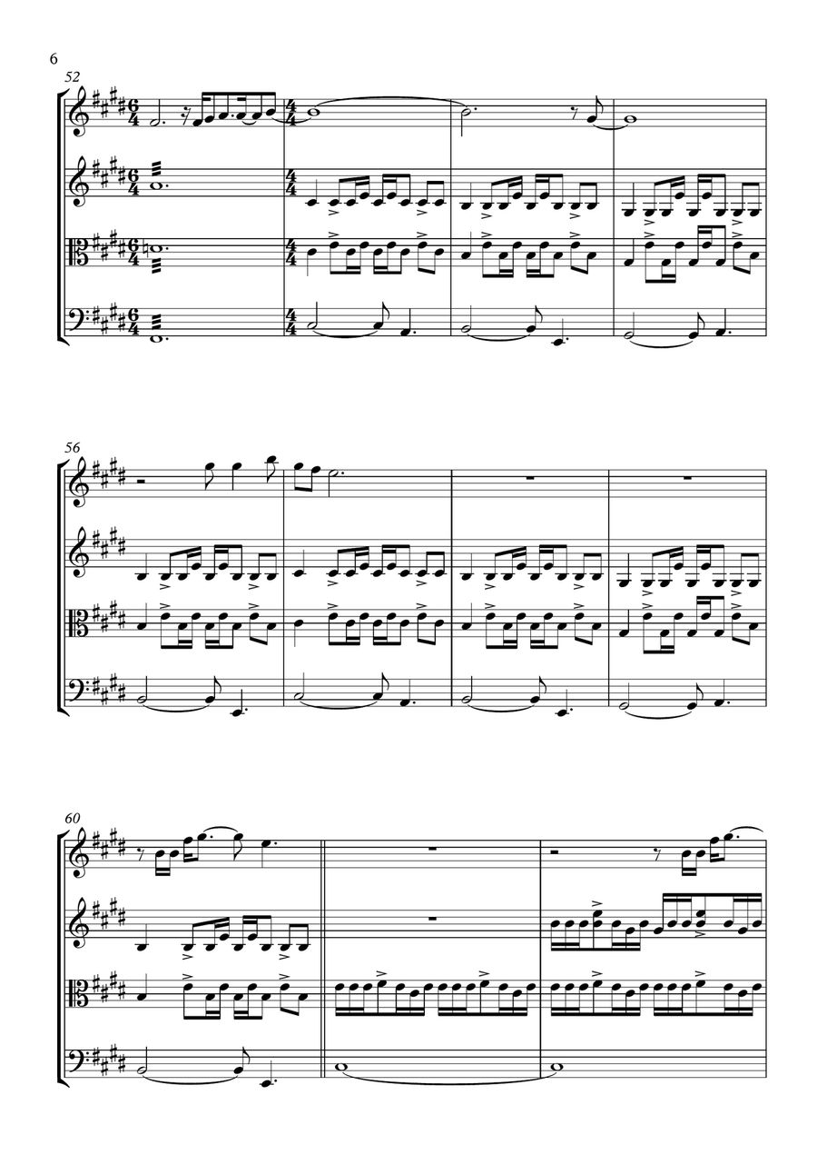 Crash Into Me String Quartet scores gallery preview page 6