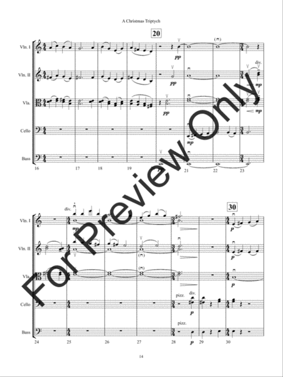 A Christmas Triptych String Orchestra scores gallery preview page 17