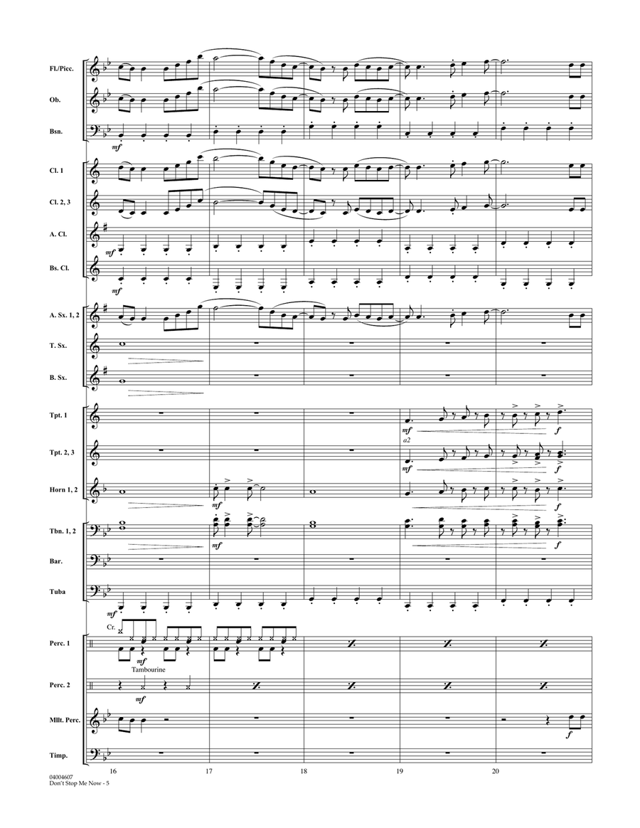 Don't Stop Me Now - Conductor Score (Full Score) Concert Band scores gallery preview page 5