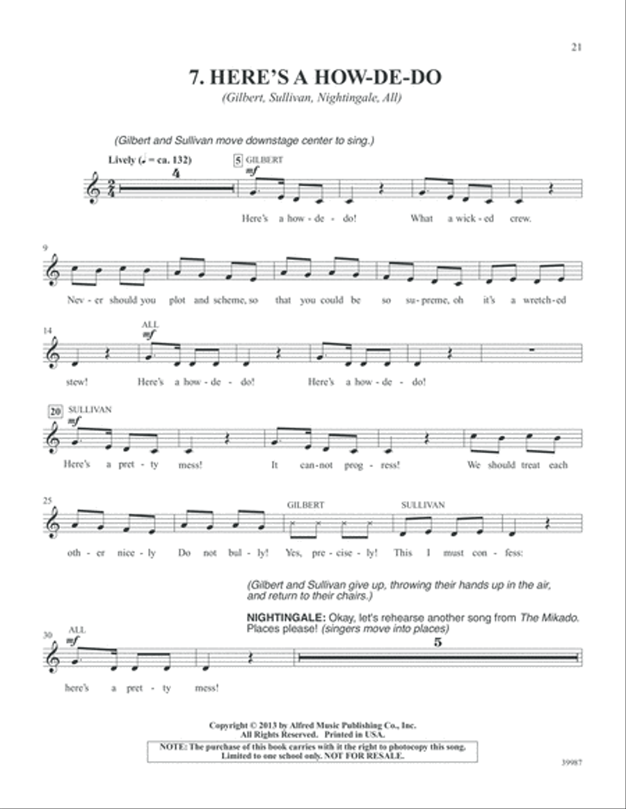 Gilbert & Sullivan ROCK! Unison Choir scores gallery preview page 7