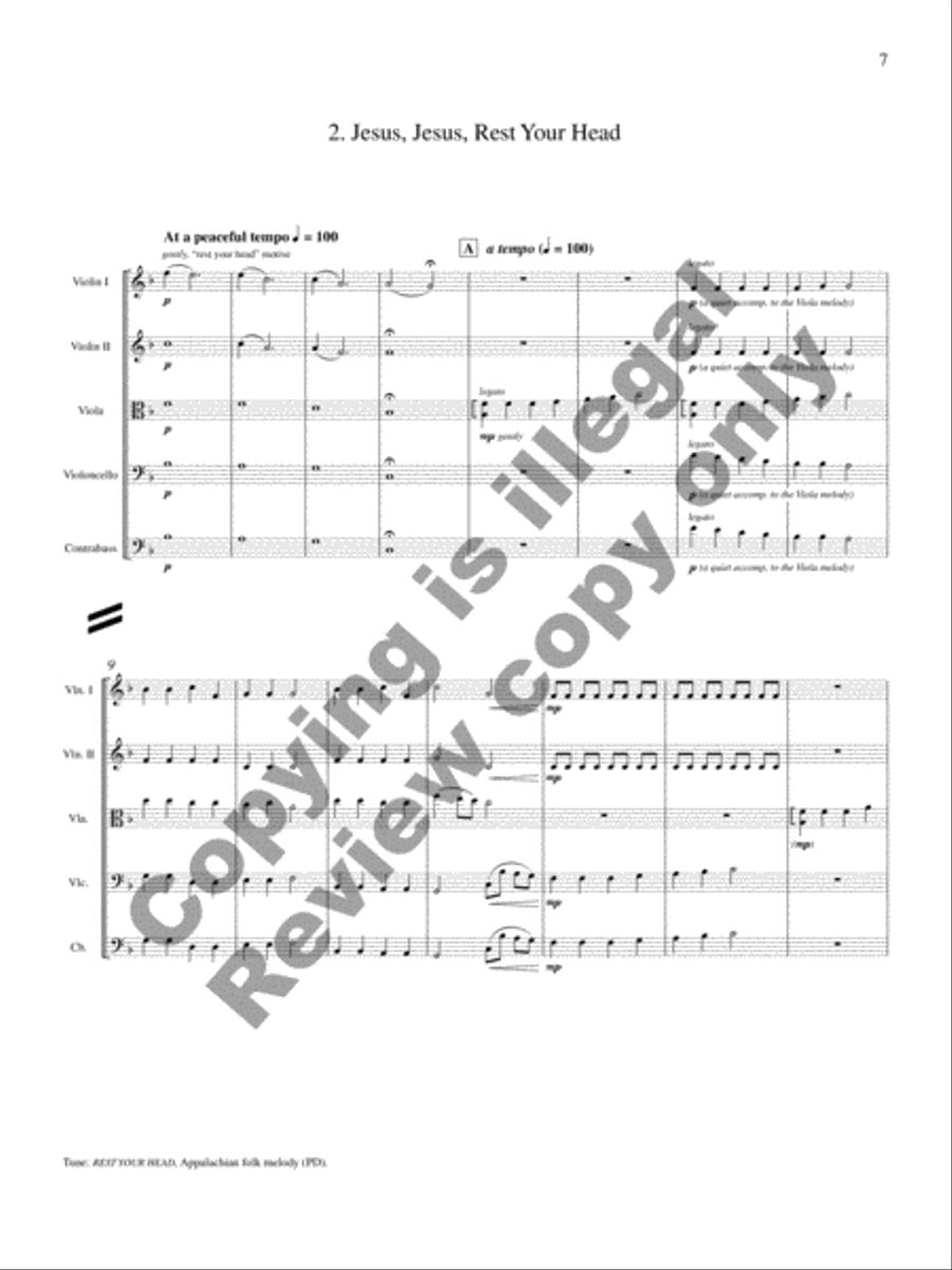 Folk Carols for Strings String Orchestra scores gallery preview page 5