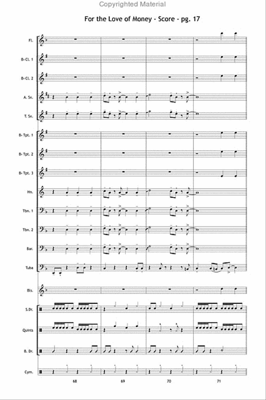 For the Love of Money For the Love of Money Marching Band scores gallery preview page 18
