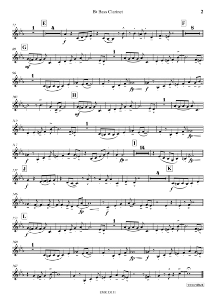 Four Golden Bells Bass Clarinet scores gallery preview page 3