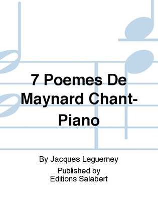 Book cover for 7 Poemes De Maynard Chant-Piano