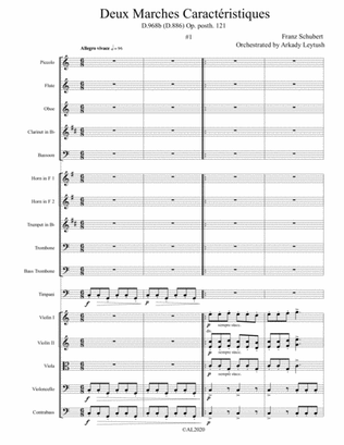 Franz Schubert – Deux Marches Caractéristiques, D.968b (D.886) Op. 121, #1, Orchestrated by Arkad