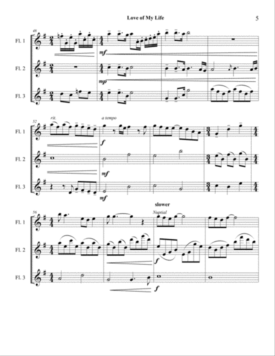 Love Of My Life Woodwind Trio scores gallery preview page 5