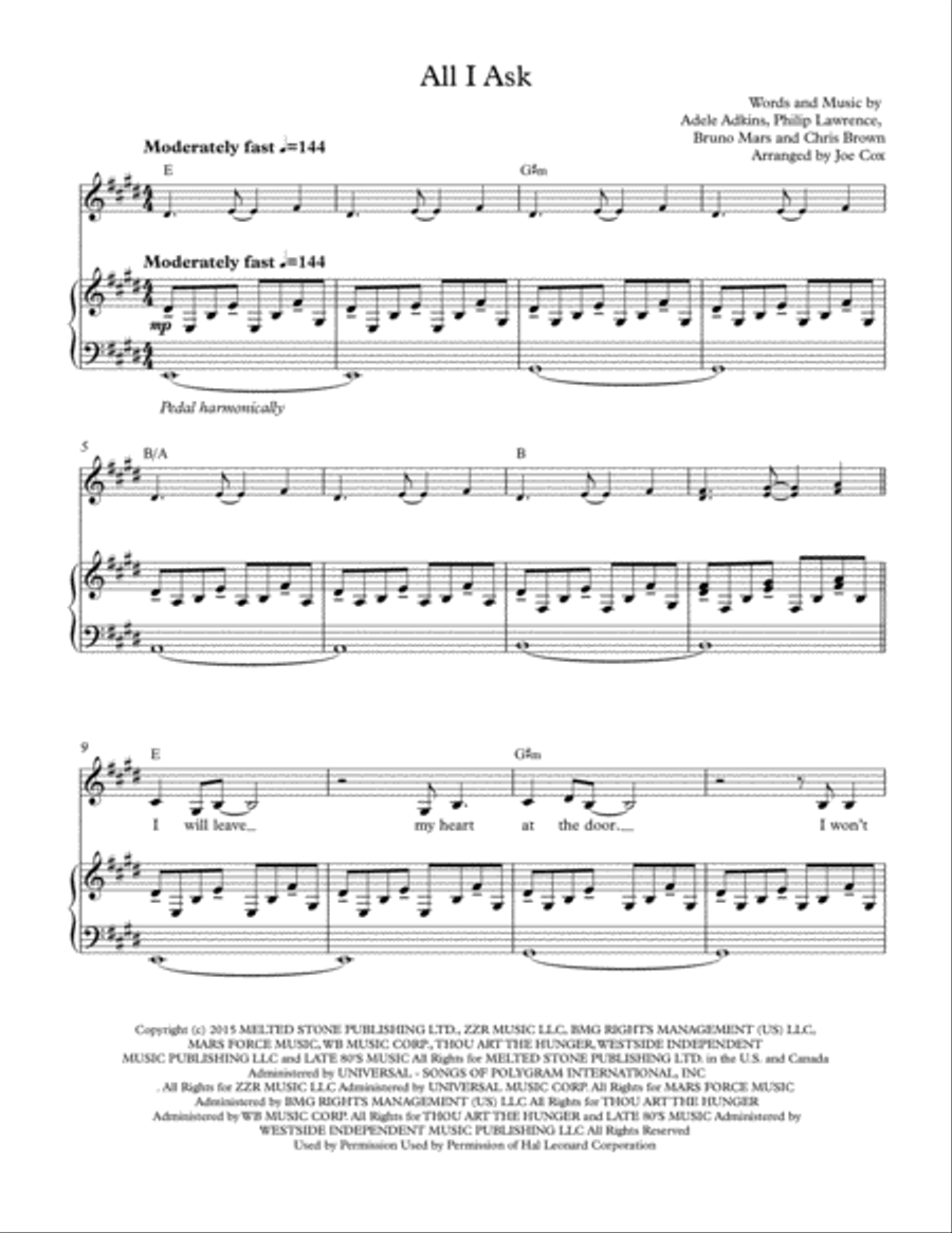 All I Ask Voice scores gallery preview page 1