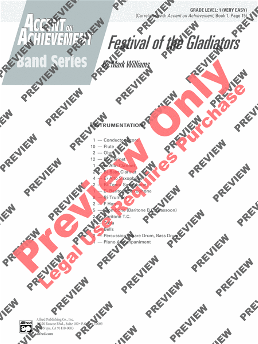 Festival of the Gladiators Concert Band scores gallery preview page 2