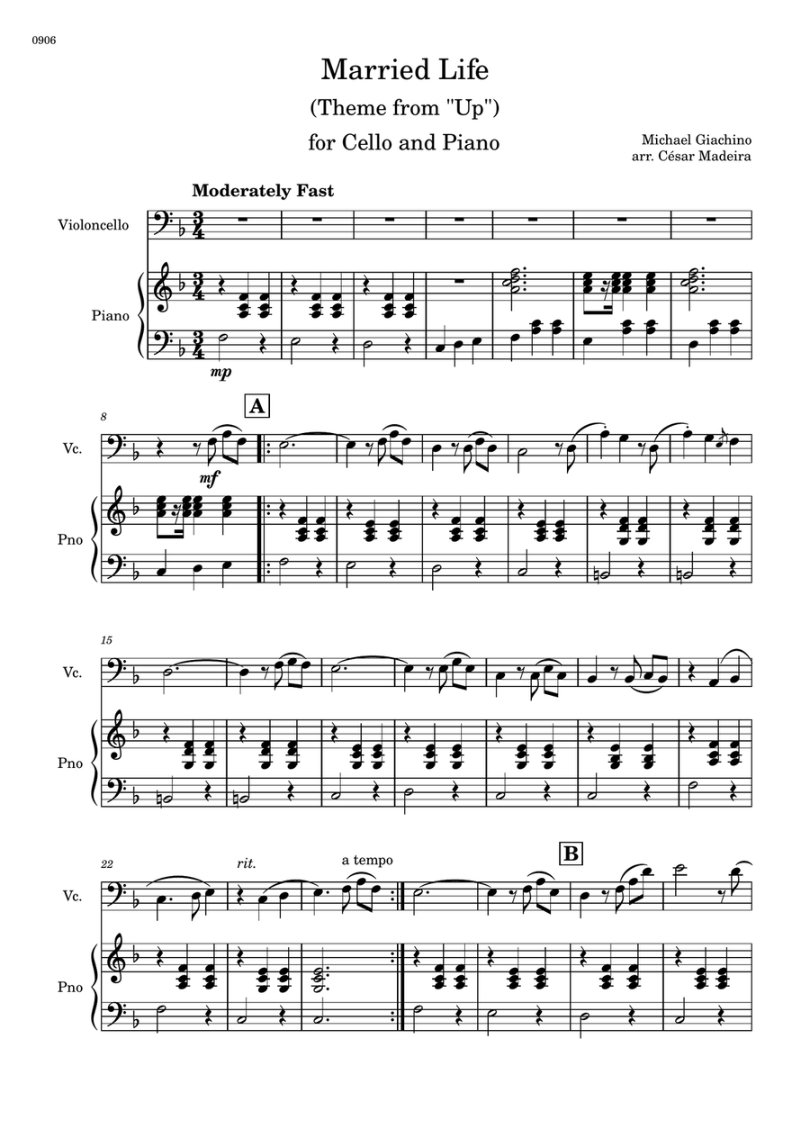 Married Life Piano scores gallery preview page 2