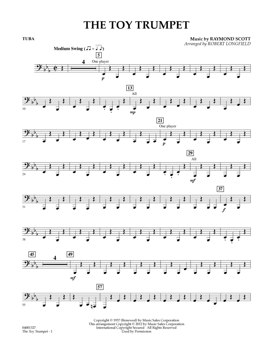 Toy Trumpet (Trumpet Solo & Section Feature) - Tuba Concert Band scores gallery preview page 1