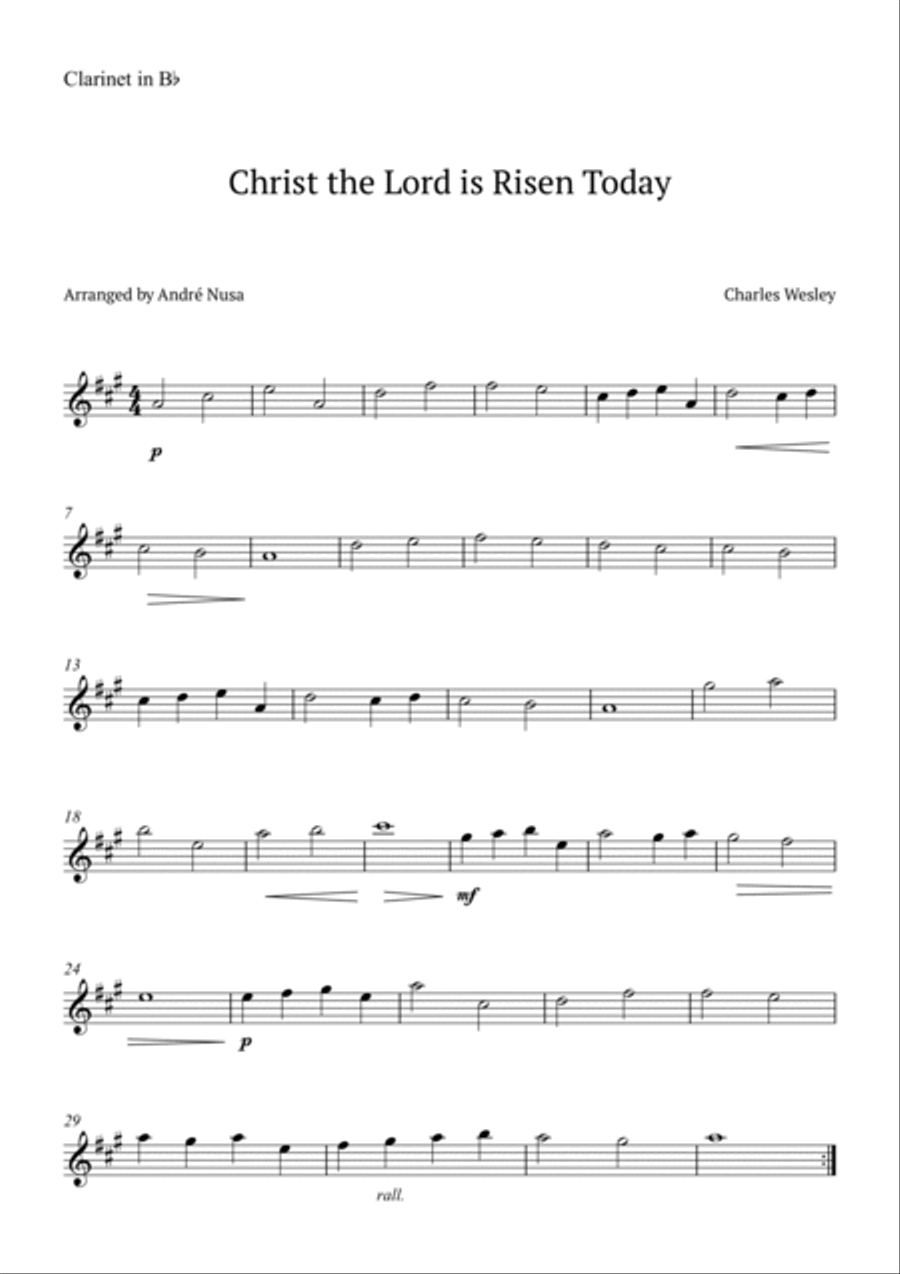 Christ the Lord is Risen Today Clarinet scores gallery preview page 3