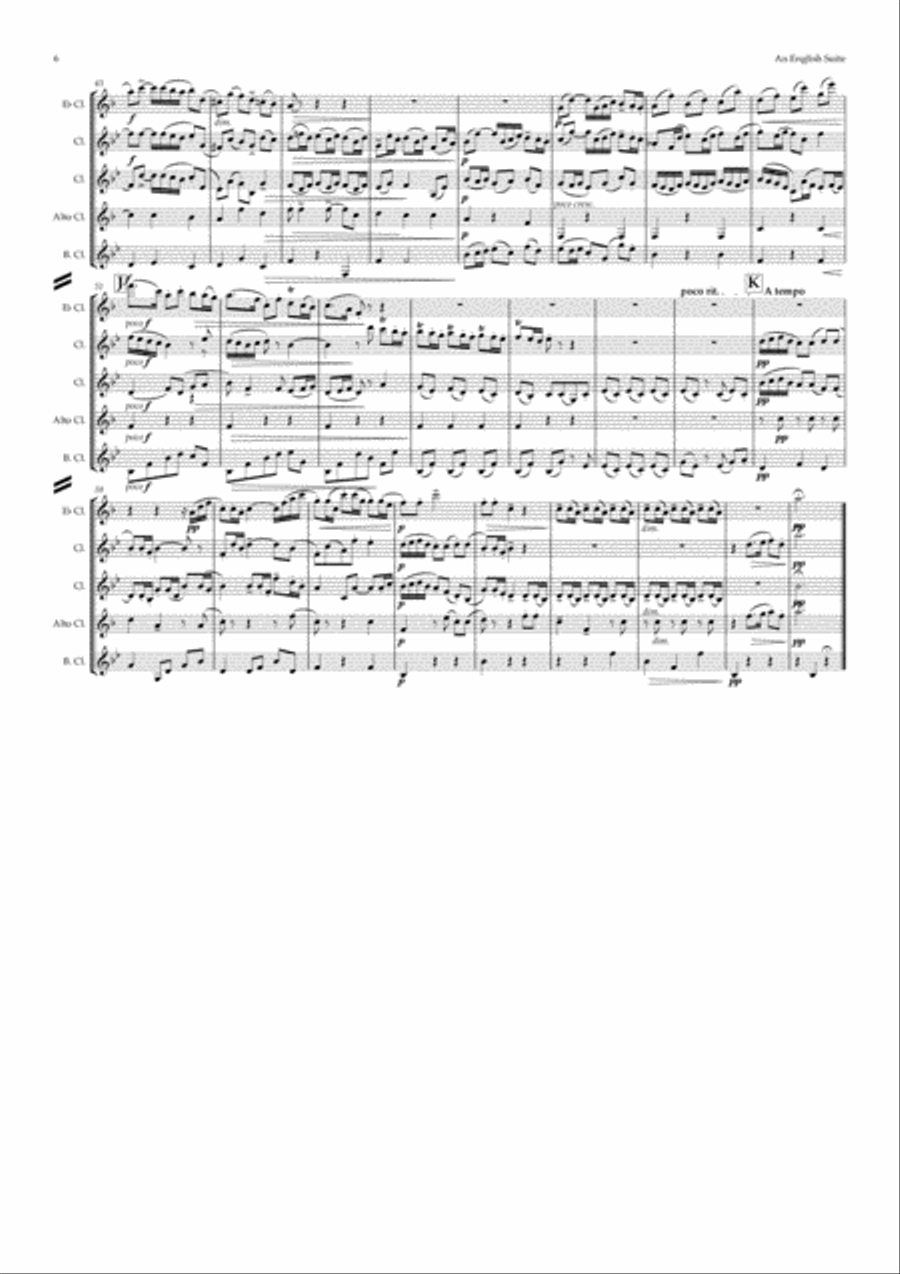 Parry: An English Suite (Complete) - clarinet quintet Clarinet Quintet scores gallery preview page 6
