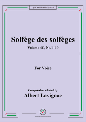 Lavignac-Solfege des solfeges,Volum 4C No.1-10,for Voice