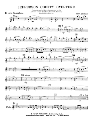 Jefferson County Overture: E-flat Alto Saxophone