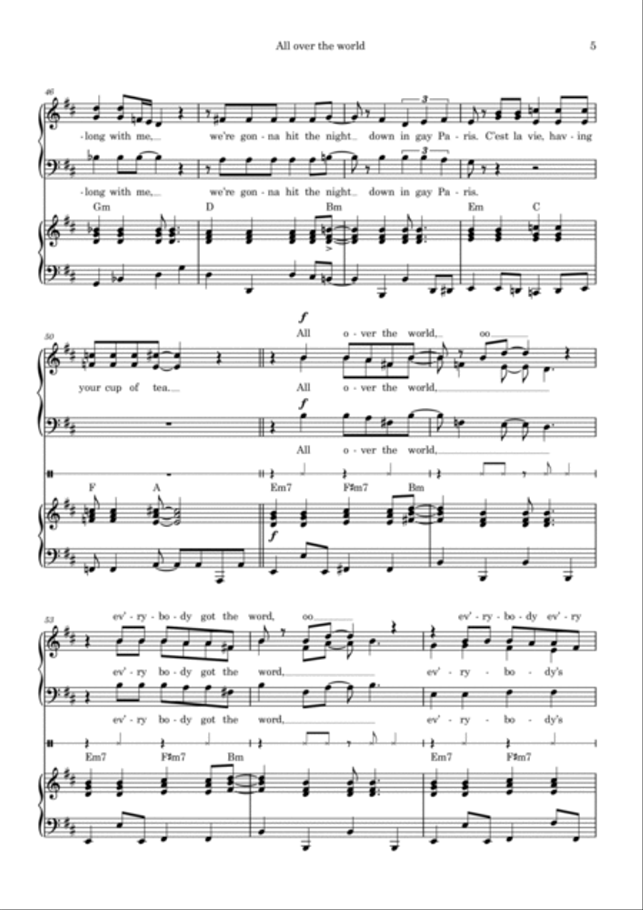 All Over The World 3-Part scores gallery preview page 5