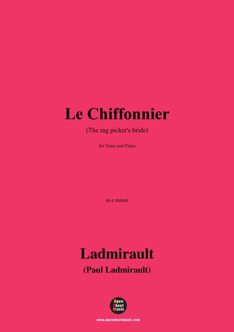 Ladmirault-Le Chiffonnier(The rag picker's bride),in e minor Voice scores gallery preview page 1