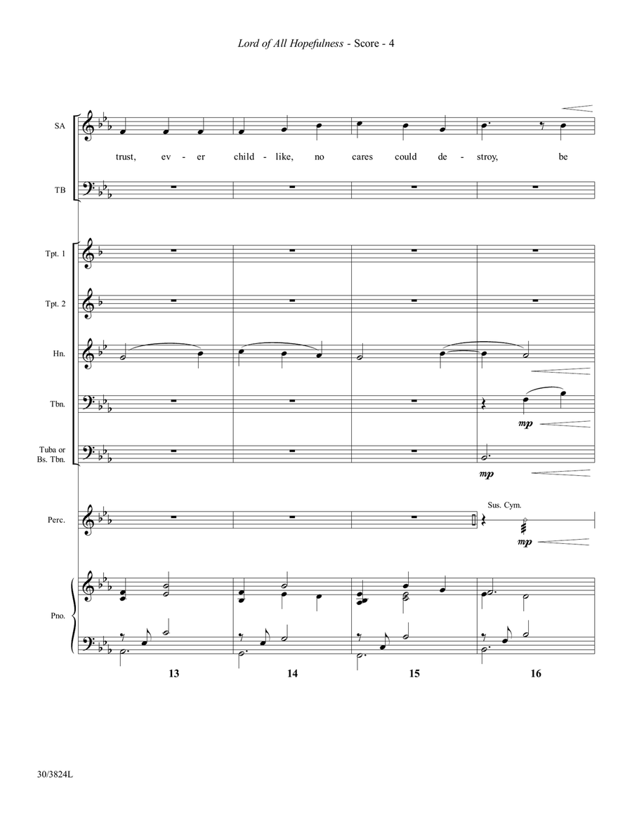 Lord of All Hopefulness - Downloadable Brass and Percussion Score and Parts Percussion scores gallery preview page 5